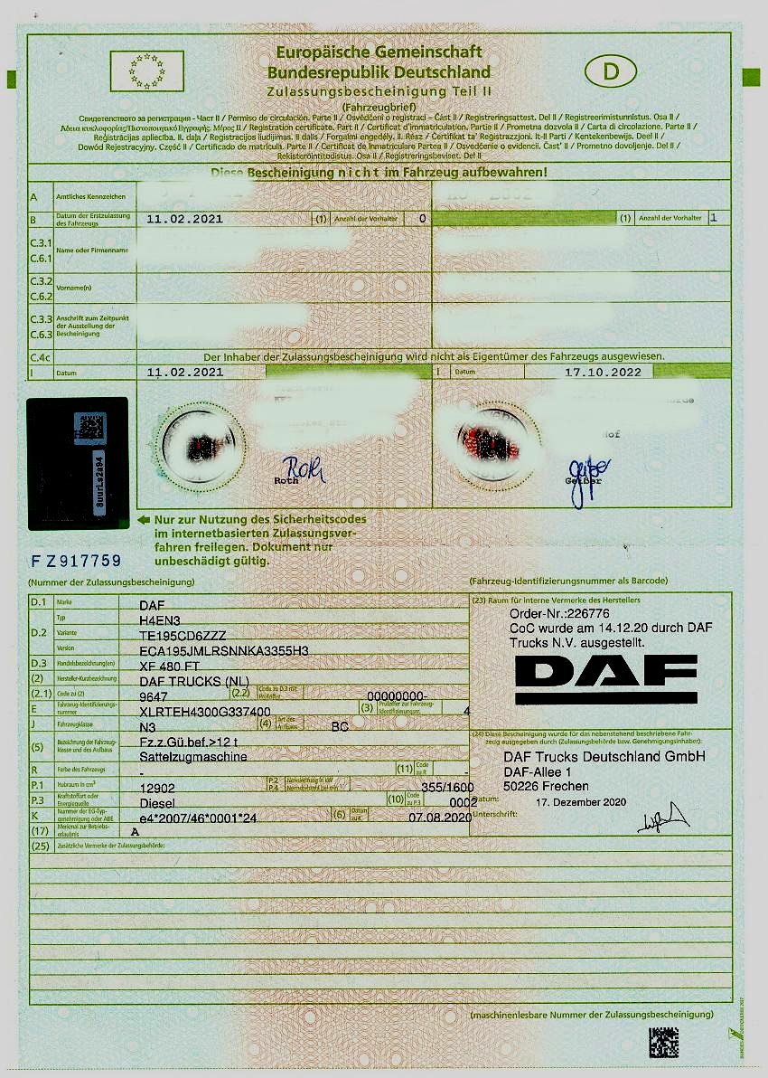 Kfz Brief Verloren Eidesstattliche Erklärung Formular KFZ Brief